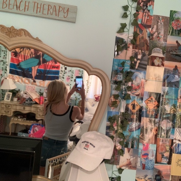 brandy melville blue laced tank top - Picture 3 of 3